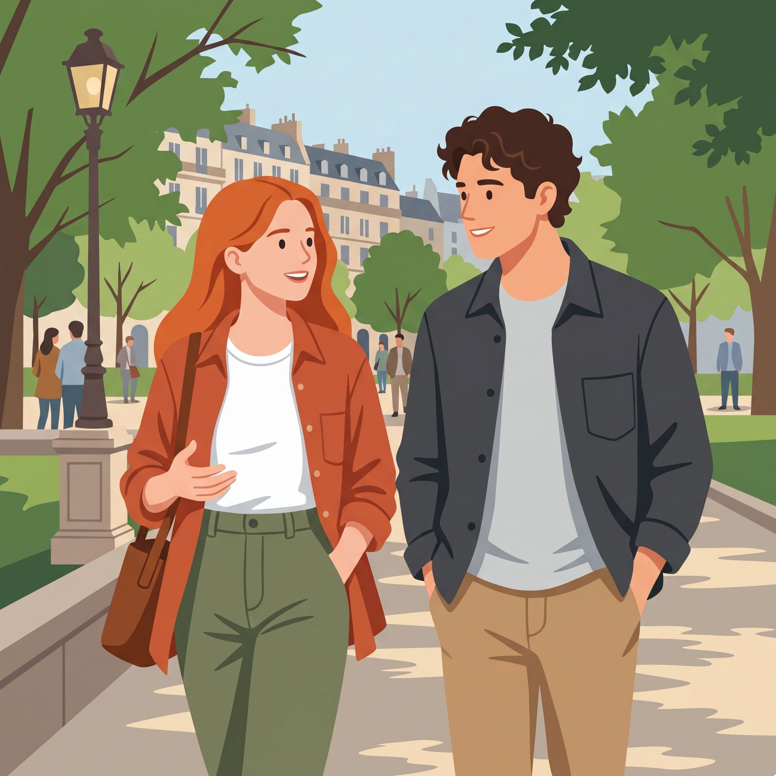 Meeting someone and connecting outside